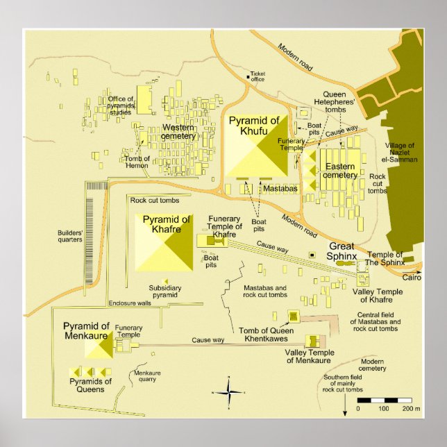 Layout för Giza Pyramid Complex Diagram Poster (Framsidan)