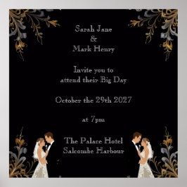 Layout för inbjudan till Bröllop som du kan anpass Poster