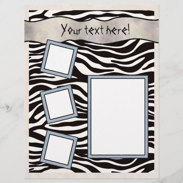 Layoutsidor för skrapbok - Zebra ränder (Framsida)