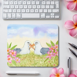 Laysan Albatross med rosa Plumerias Musmatta