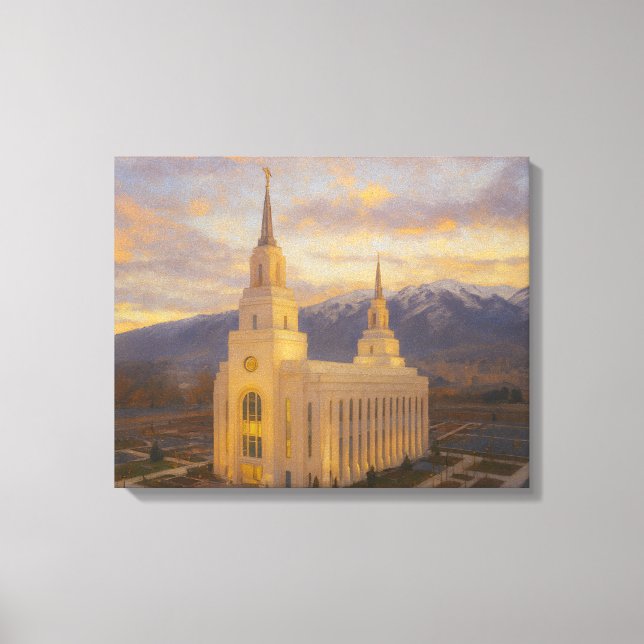 Layton Utah Temple Painting™ LDS Wall Art Canvas (Framsida)