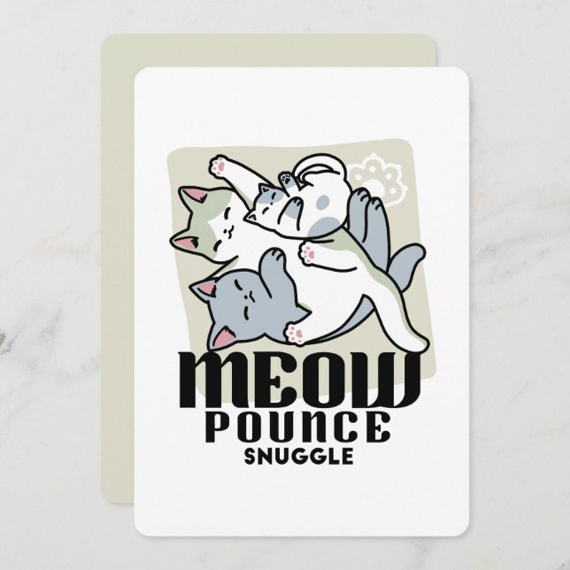 Laze Furr Days - Cute Lazy Cats Design (Fram/baksida)