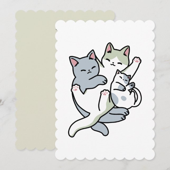 Laze Furr Days - Cute Lazy Cats Design (Fram/baksida)