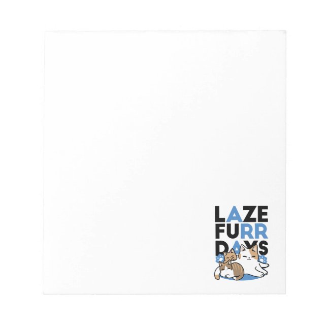 Laze Furr Days - Cute Lazy Cats Design Anteckningsblock (Framsida)