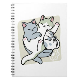 Laze Furr Days - Cute Lazy Cats Design Anteckningsbok