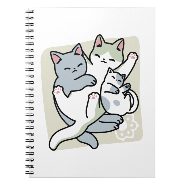 Laze Furr Days - Cute Lazy Cats Design Anteckningsbok (Framsidan)