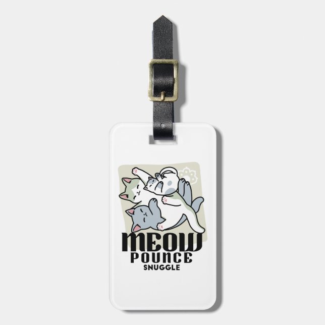 Laze Furr Days - Cute Lazy Cats Design Bagagebricka (Vertikal Framsida)