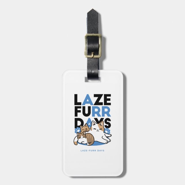 Laze Furr Days - Cute Lazy Cats Design Bagagebricka (Vertikal Framsida)