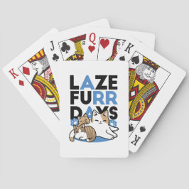 Laze Furr Days - Cute Lazy Cats Design Casinokort