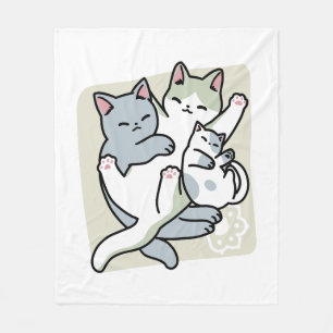 Laze Furr Days - Cute Lazy Cats Design Fleecefilt