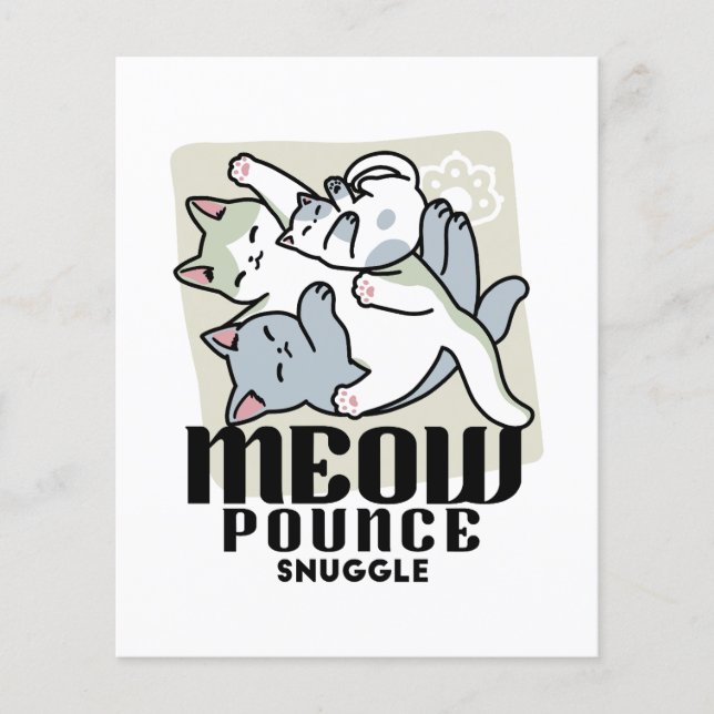 Laze Furr Days - Cute Lazy Cats Design Flygblad (Framsidan)