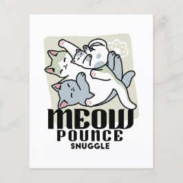 Laze Furr Days - Cute Lazy Cats Design Flygblad