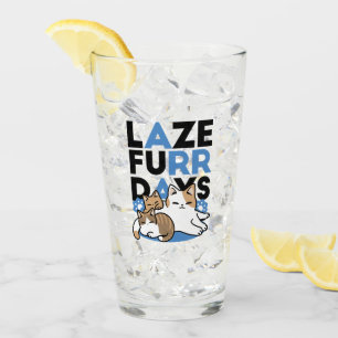 Laze Furr Days - Cute Lazy Cats Design Glaskopp
