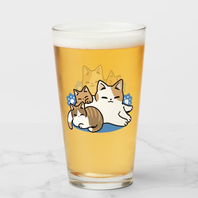 Laze Furr Days - Cute Lazy Cats Design Glaskopp (Framsida fylld)