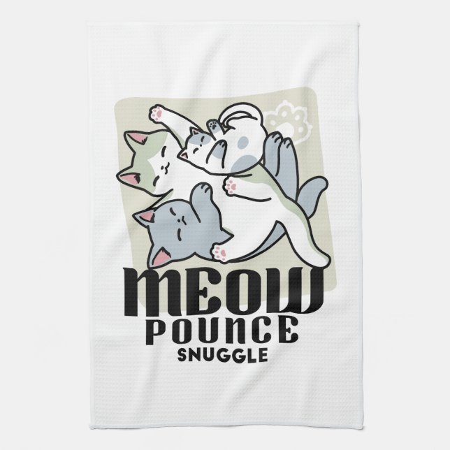 Laze Furr Days - Cute Lazy Cats Design Kökshandduk (Vertikal)