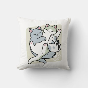Laze Furr Days - Cute Lazy Cats Design Kudde