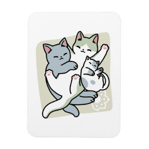 Laze Furr Days - Cute Lazy Cats Design Magnet
