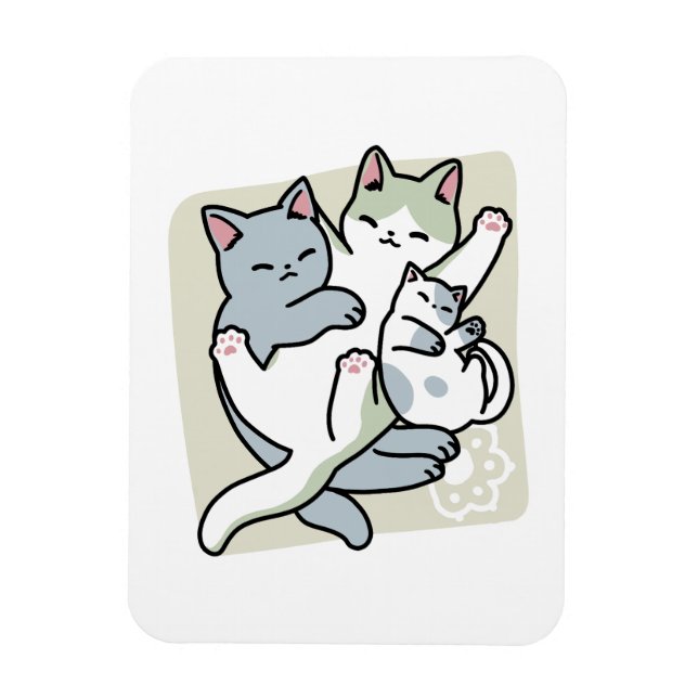 Laze Furr Days - Cute Lazy Cats Design Magnet (Vertikal)