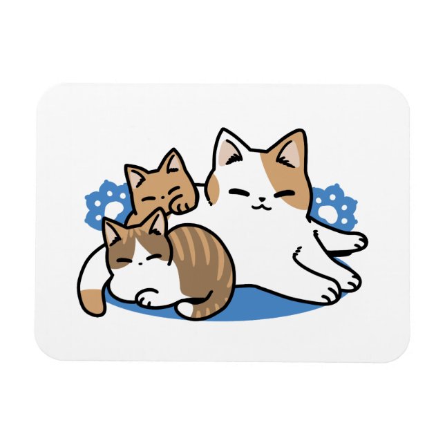 Laze Furr Days - Cute Lazy Cats Design Magnet (Horisontell)