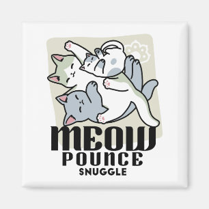 Laze Furr Days - Cute Lazy Cats Design Magnet