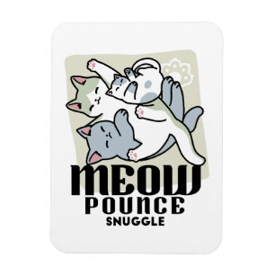 Laze Furr Days - Cute Lazy Cats Design Magnet