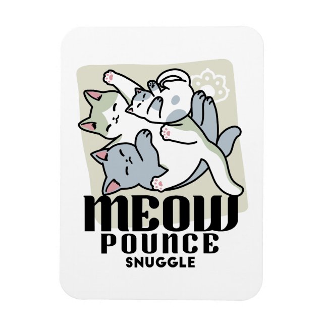 Laze Furr Days - Cute Lazy Cats Design Magnet (Vertikal)