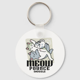 Laze Furr Days - Cute Lazy Cats Design Nyckelring