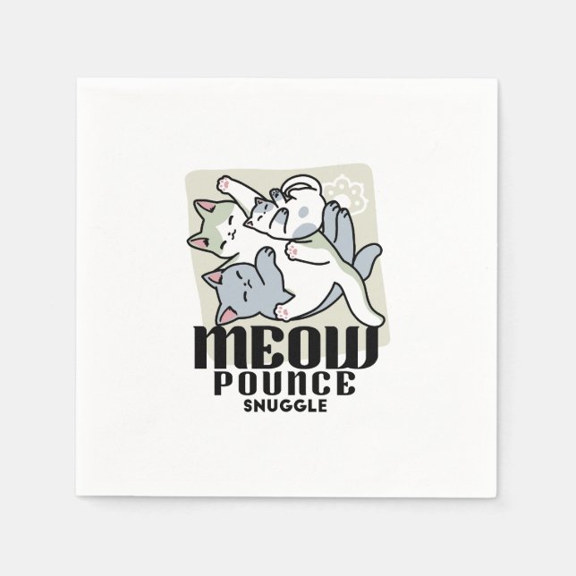 Laze Furr Days - Cute Lazy Cats Design Pappersservett (Framsidan)