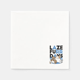 Laze Furr Days - Cute Lazy Cats Design Pappersservett
