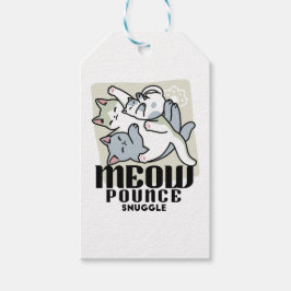 Laze Furr Days - Cute Lazy Cats Design Presentetikett