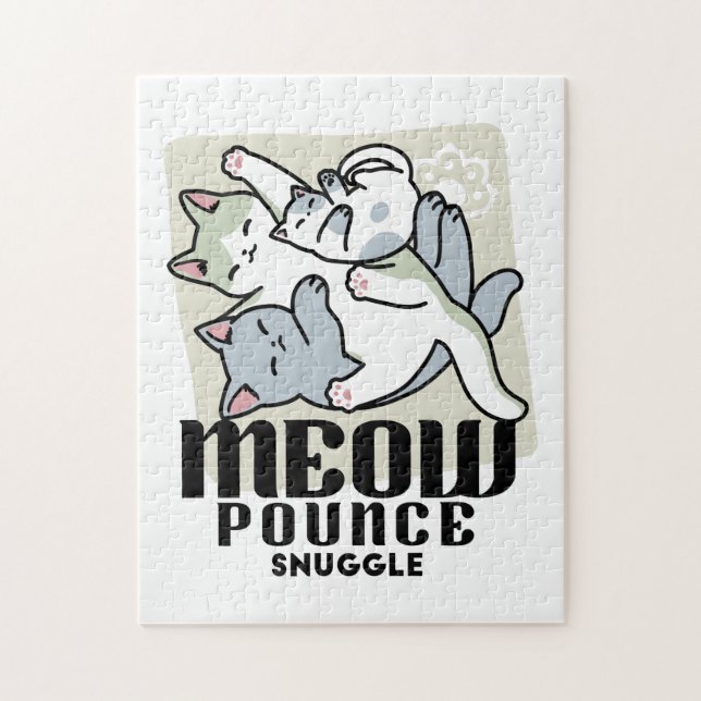 Laze Furr Days - Cute Lazy Cats Design Pussel (Vertikal)