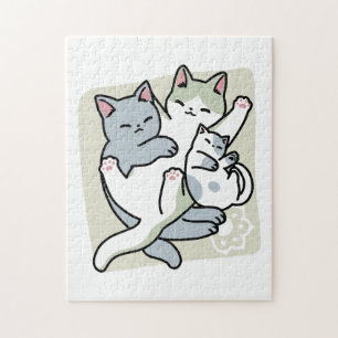 Laze Furr Days - Cute Lazy Cats Design Pussel