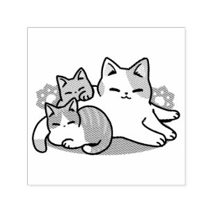 Laze Furr Days - Cute Lazy Cats Design Självfärgande Stämpel