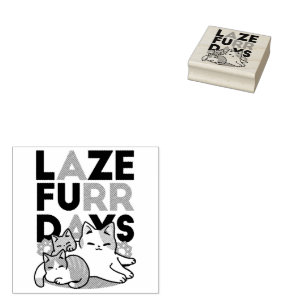 Laze Furr Days - Cute Lazy Cats Design Stämpel