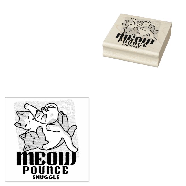 Laze Furr Days - Cute Lazy Cats Design Stämpel (Stämplad)