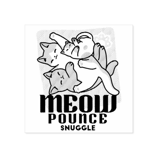 Laze Furr Days - Cute Lazy Cats Design Stämpel (Tryck)