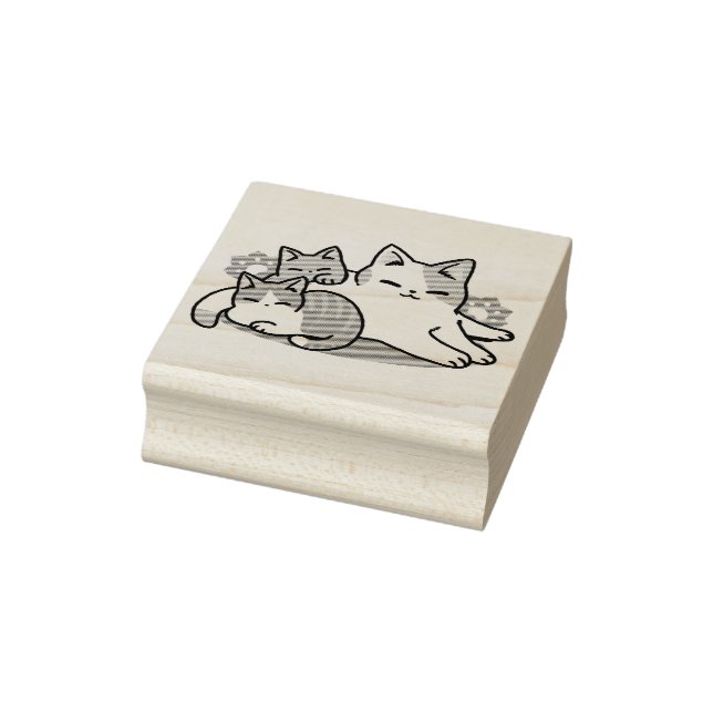Laze Furr Days - Cute Lazy Cats Design Stämpel (Stämpel)