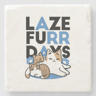 Laze Furr Days - Cute Lazy Cats Design Stenunderlägg