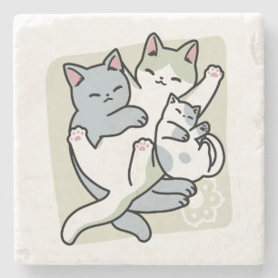 Laze Furr Days - Cute Lazy Cats Design Stenunderlägg