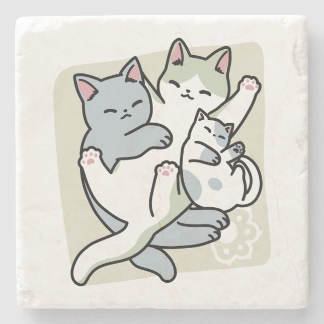 Laze Furr Days - Cute Lazy Cats Design Stenunderlägg (Framsidan)