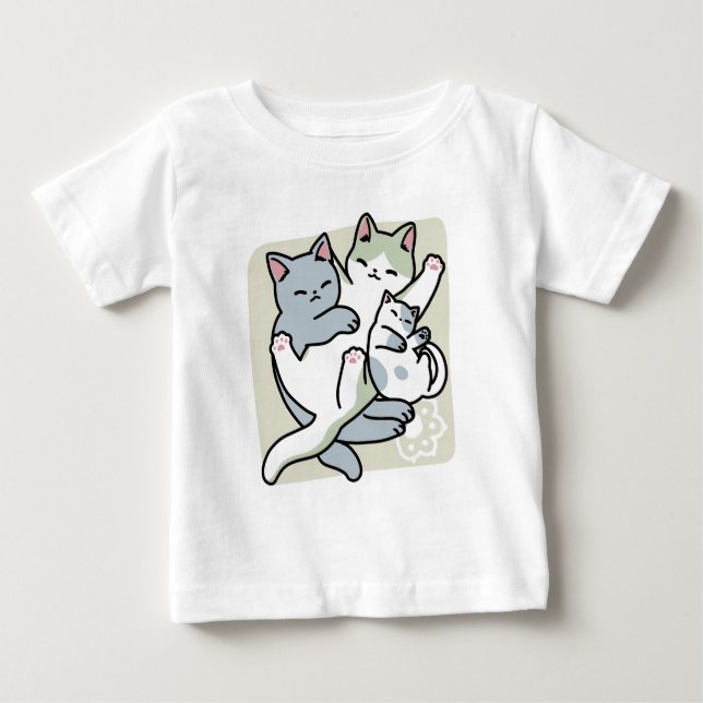 Laze Furr Days - Cute Lazy Cats Design T Shirt (Framsida)