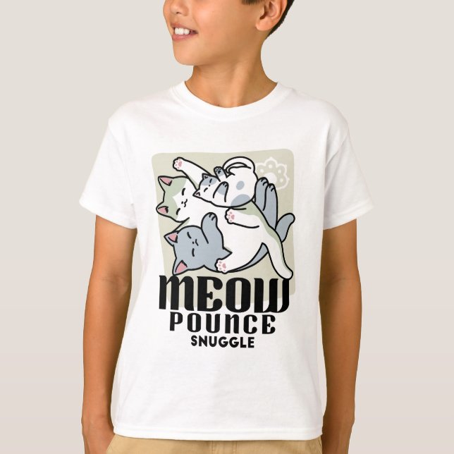 Laze Furr Days - Cute Lazy Cats Design T Shirt (Framsida)