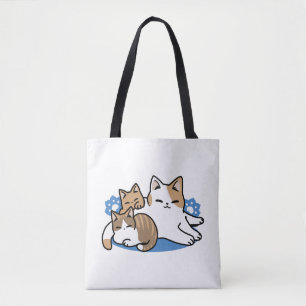Laze Furr Days - Cute Lazy Cats Design Tygkasse