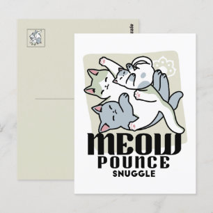 Laze Furr Days - Cute Lazy Cats Design Vykort