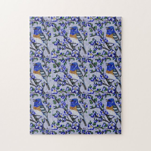 Lazuli Bunting Puzzle Pussel (Vertikal)