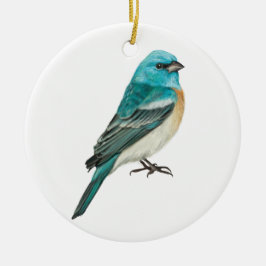 Lazuli Bunting Songbird Julgransprydnad Keramik