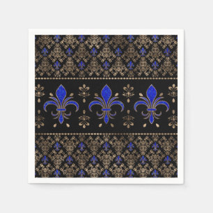 Lazuli Lazuli och guld Fleur-de-lis ornamen Pappersservett
