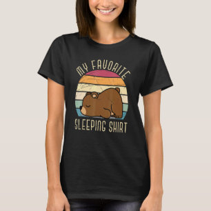 Lazy Animal Sömnig Bear Sate Riser Sleeping Forest T Shirt