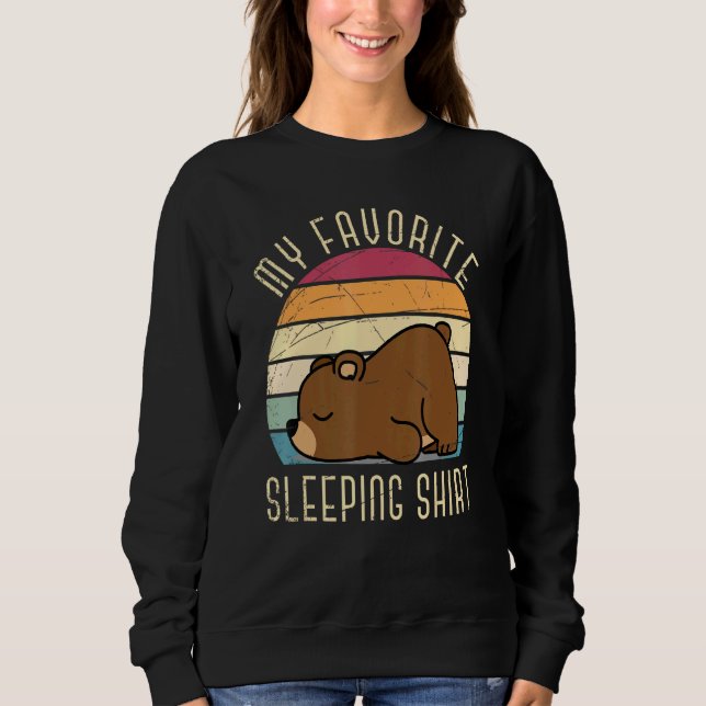 Lazy Animal Sömnig Bear Sate Riser Sleeping Forest T Shirt (Framsida)