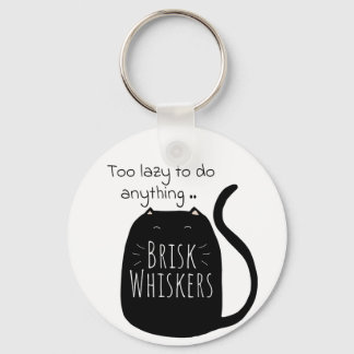 Lazy black cat Keychain Nyckelring